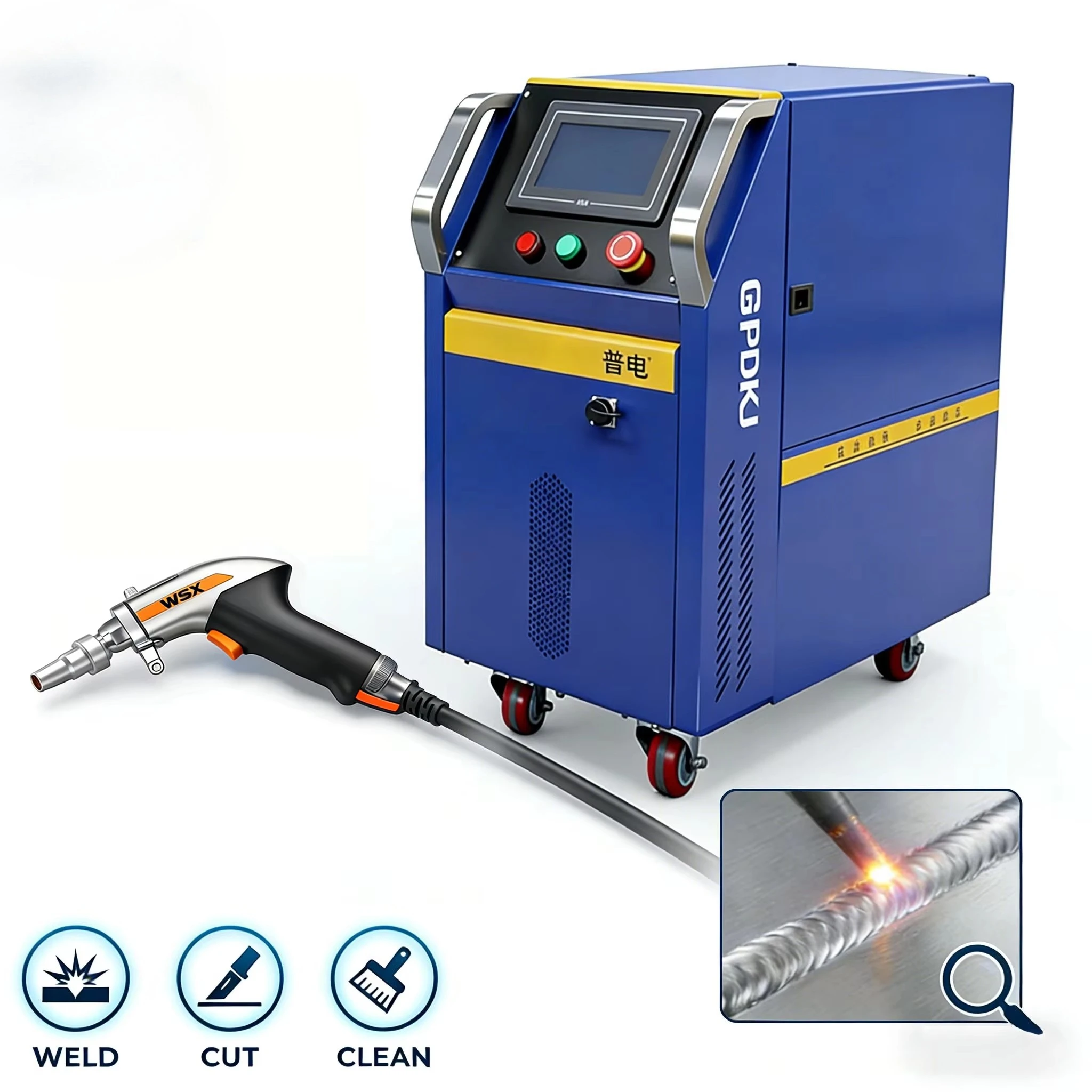 Air Cooled Laser Welding Machine 1500W - Kfz-Karosseriereparatur 1200W 1500W Luftgekühlter Handlaser-Schweißer Tragbare