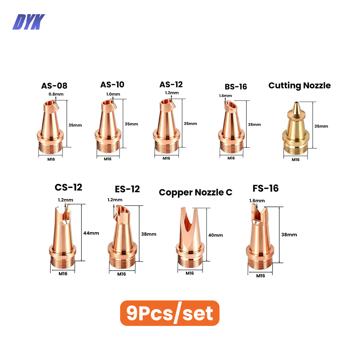 9 Stück/Set CQWY M16 Laserschw – Laser Welding Nozzle Copper Bewertung und Preis